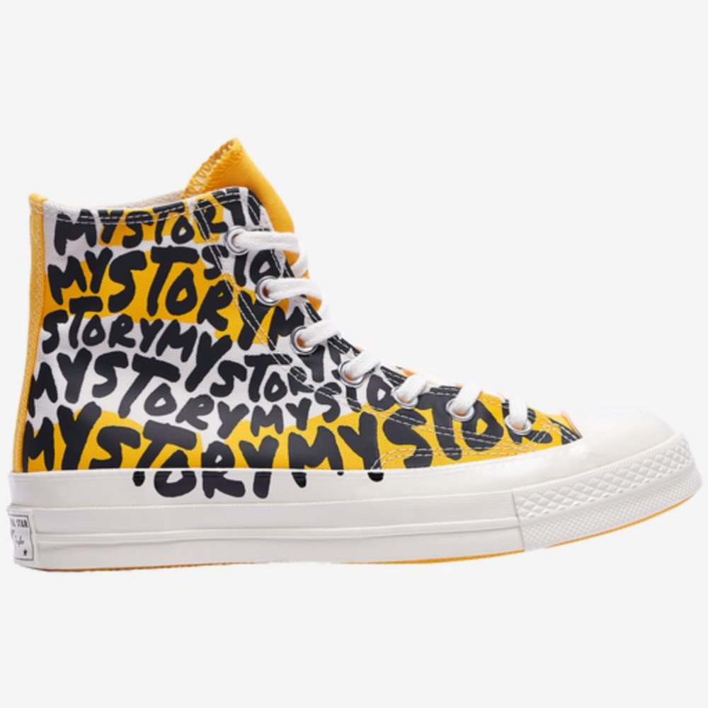 NEW CONVERSE Hi Top My Story Women's Sneakers Shoes White Yellow Black size 9